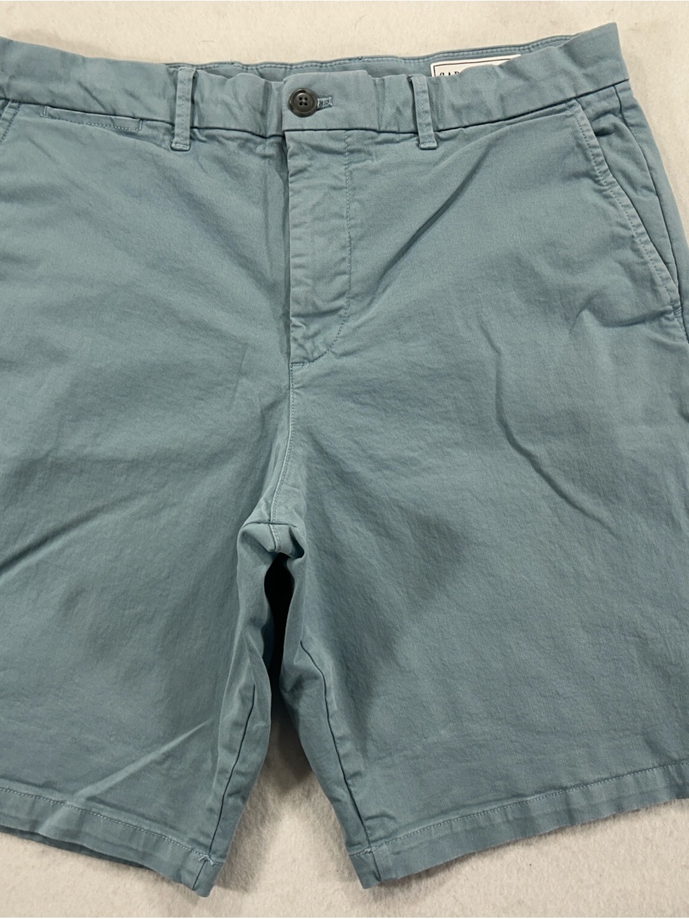 Gap Mens 33 Blue Chino Shorts 10" Inseam Flat Front Cotton Stretch Casual